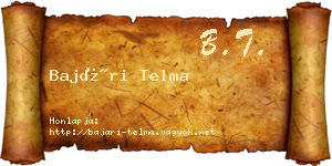 Bajári Telma névjegykártya